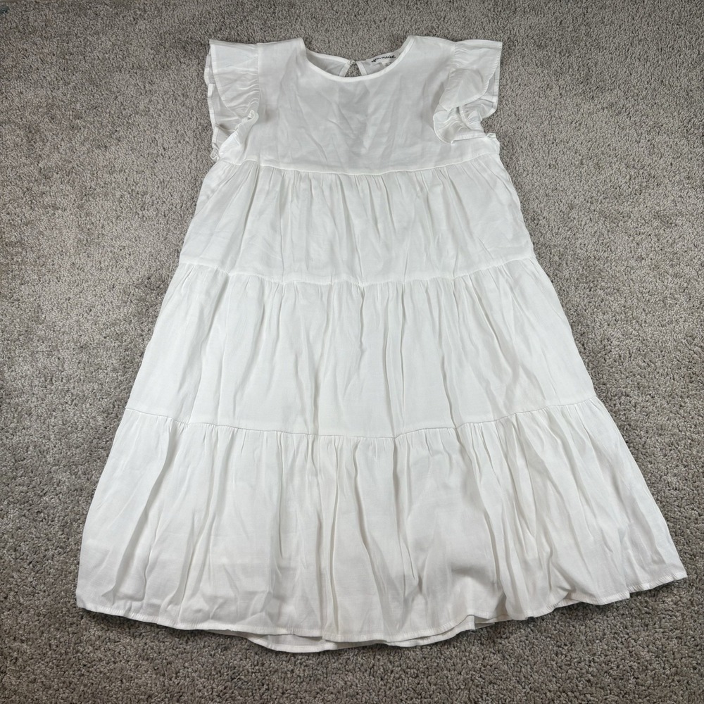after market Tiered Dress Womens S White Ruffle Sleeve Boho Mini Dress‎